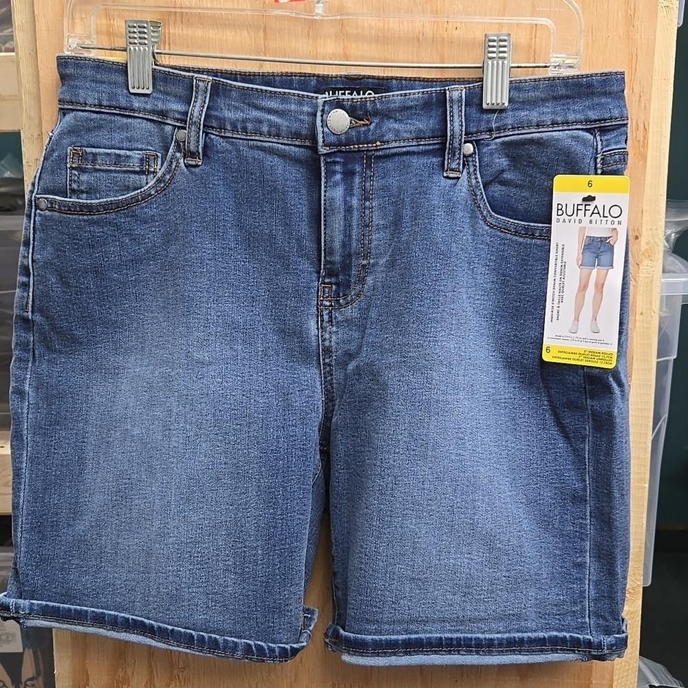Buffalo David Bitton Size 6 Medium Wash Teagan High Rise Stretch Denim S…